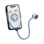 Un smartphone avec croix médicale,